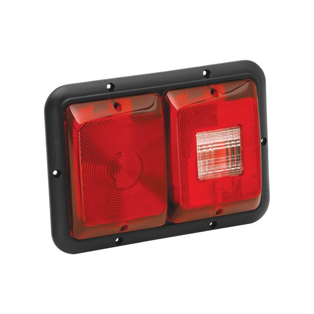 Feu Encastré Double Bargman 30-84-008 pour Remorque – Rouge avec Recul, Base Noire