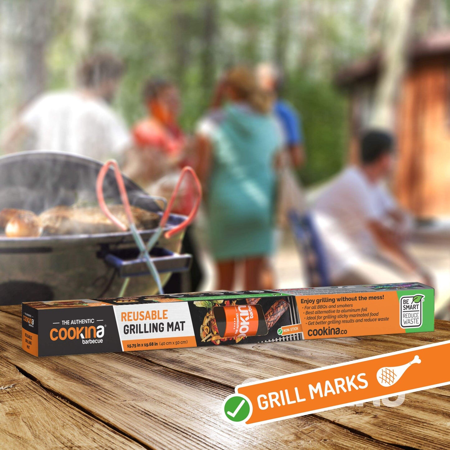 COOKINA Tapis de cuisson BBQ réutilisable antiadhésif – Pour barbecues et fumoirs