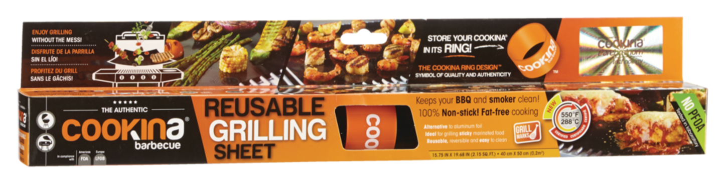 COOKINA Tapis de cuisson BBQ réutilisable antiadhésif – Pour barbecues et fumoirs