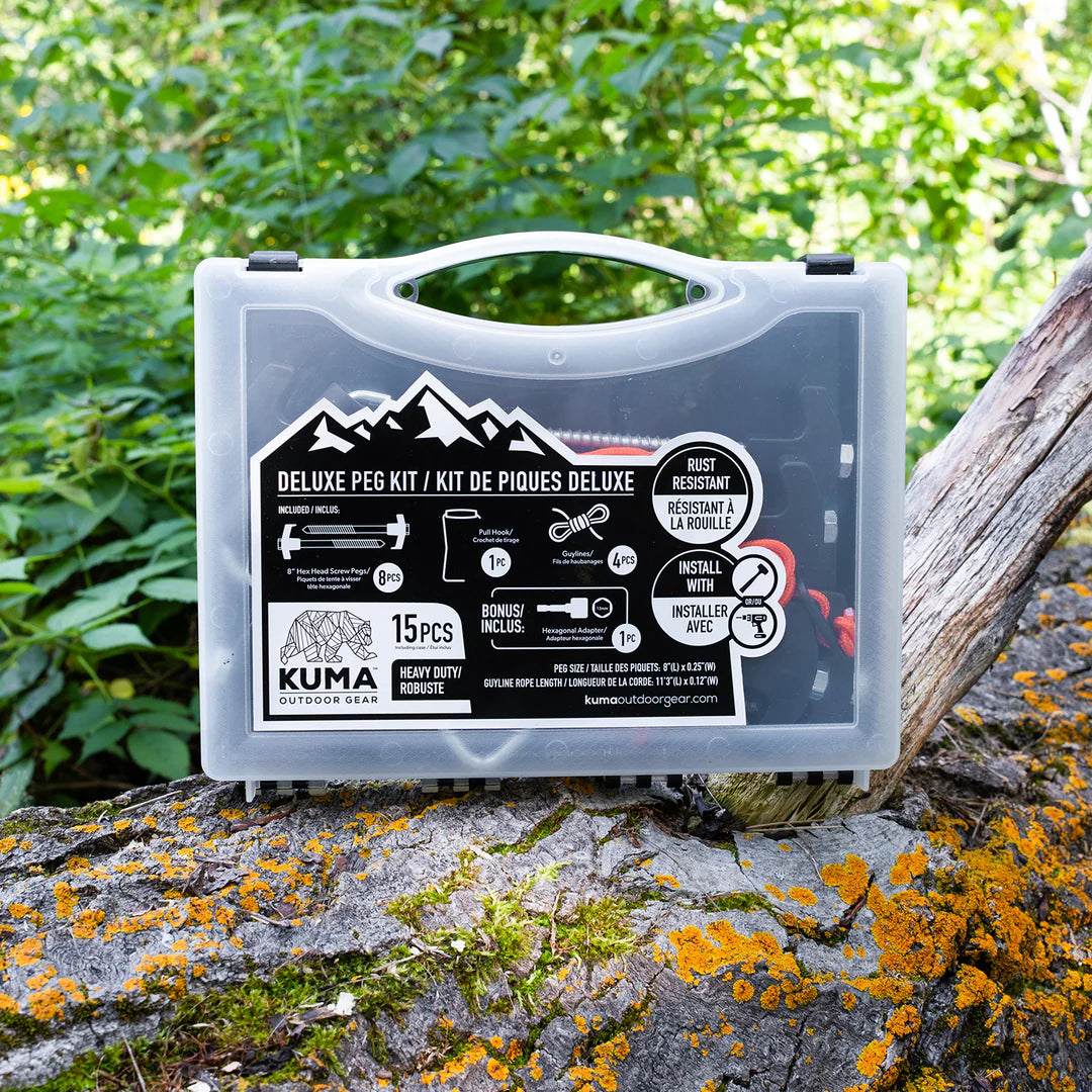 Kit de piquets Deluxe Kuma Outdoor Gear – Ensemble d’ancrage robuste pour camping