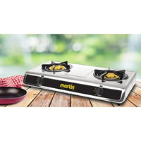 Réchaud à Gaz Propane Martin SG228 Double Brûleur - Acier Inoxydable, 25,600 BTU