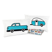 Set de Draps Camco RV "Life is Better at the Campsite" – Draps Queen Court pour Camping-Car, Polyester, Lavable en Machine, Design Multi-Camping-Cars