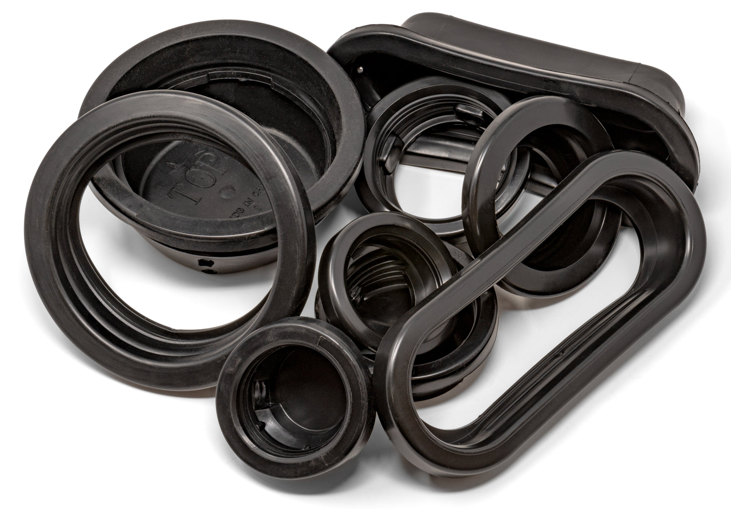 Bague de Montage en Caoutchouc 2,5" Ronde Ouverte pour Lumières de Camions et Remorques