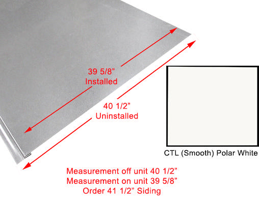 siding - metal - 040 - 41 1/2" x 96" - ctl - sl - polar white - w/film