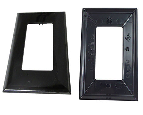 plate - switch - 1 gang - snap on - scd - black