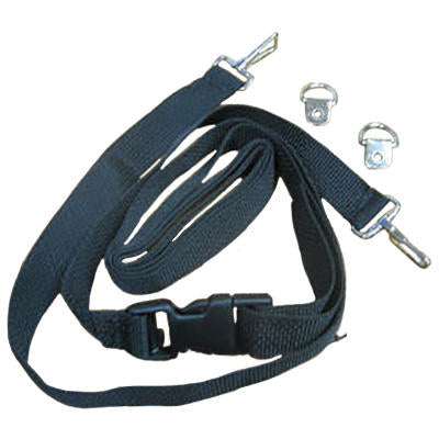 strap - 80" - poly - w/bsr & 2 hks & 2 d rings - center buckle - black