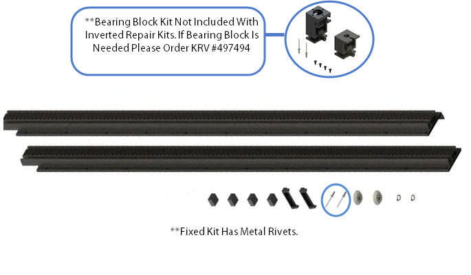 mechanism - inverted - repair kit - fixed side - black