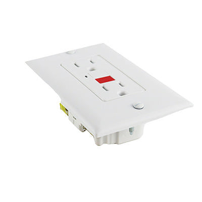 recept - gfi - self test - 15a - 125v - white - w/plate - p & s 5800-w