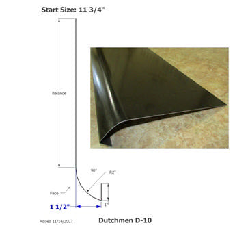 skirt - metal - 030 - 11 3/4" x 168" - 2" rad - d-10 - black - tp