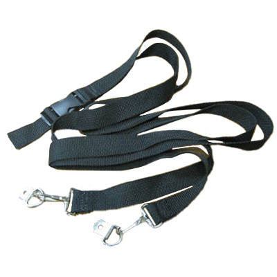 strap - 106" - poly - w/bsr & 2 hks & 2 d rings - black