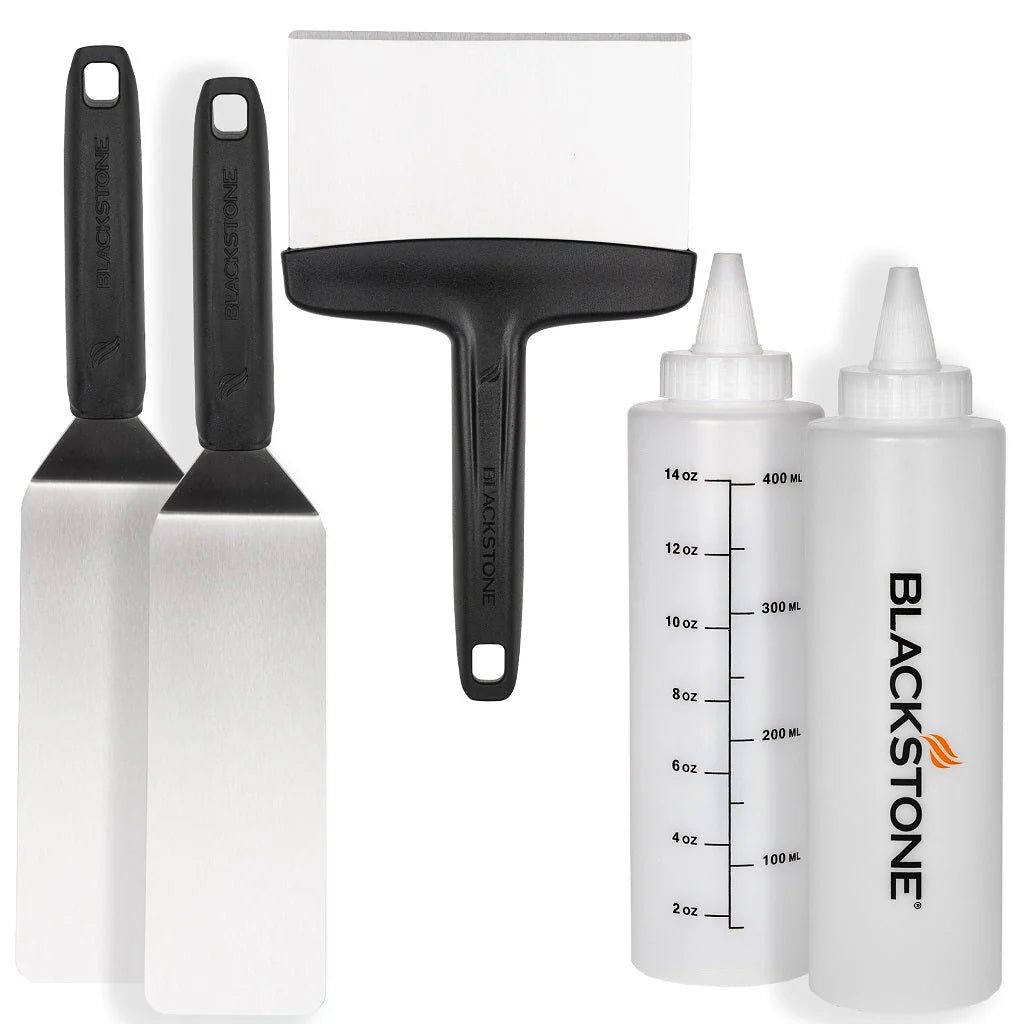 Kit d'Essentiels pour Plaque de Cuisson Blackstone – Ensemble 5 Pièces en Acier Inoxydable