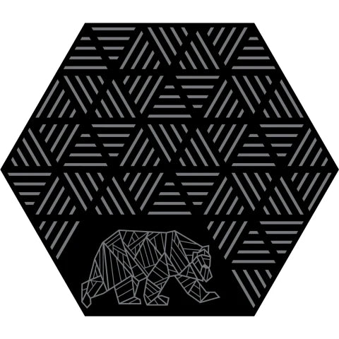 Tapis extérieur hexagonal Kuma Striped Peaks pour VR et camping