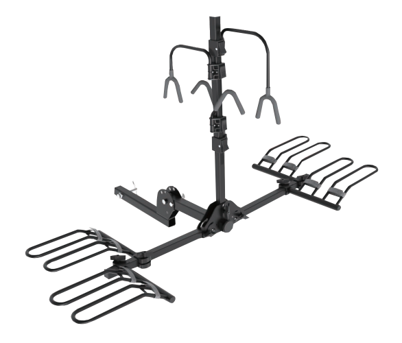 Support de vélo Enthuze à attelage plateforme pour 4 vélos – Montage sur attelage 2 pouces, inclinaison pour accès au coffre, capacité de 160 lbs