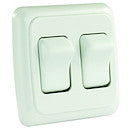JR Products 19-0173 White Double Switch | Rocker ON-OFF for RV