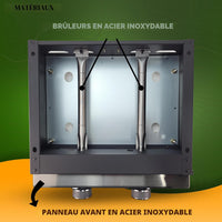 Plaque de cuisson (Plancha) portable à 2/3/4 foyers Martin MGP-22/MGP-23/MGP-24 - Gril à gaz avec plaque en acier émaillé pour camping et activités extérieures