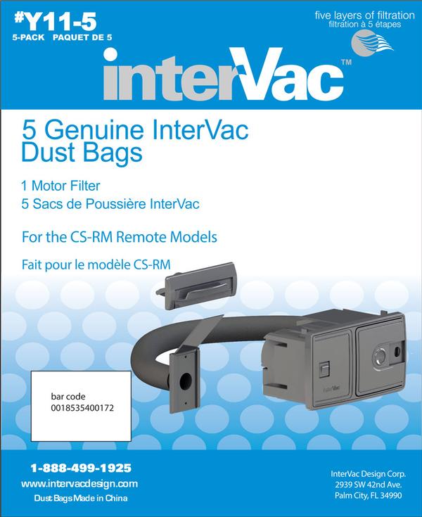 Sac d’aspirateur InterVac Design 06-9702 pour CSRM | Ensemble de 5