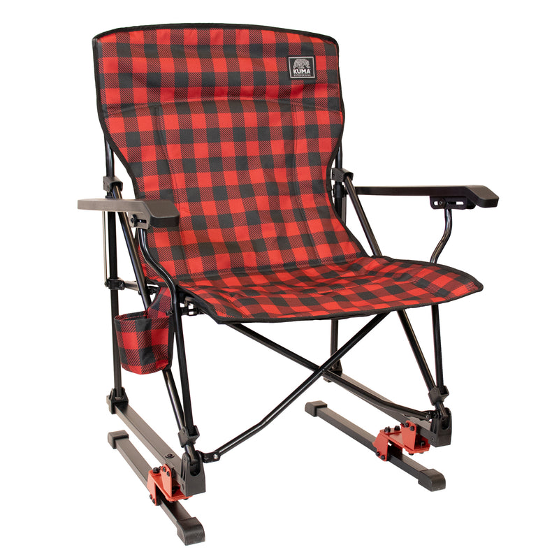 Kuma Spring Bear Chair - Folding, Smooth Rocking, Sturdy Frame, Insulated Cup Holder