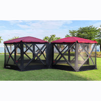 Super Bear Den Deluxe Gazebo Kuma – Murs Intégrés, 2 Portes, Montage Rapide, Protection UV50+