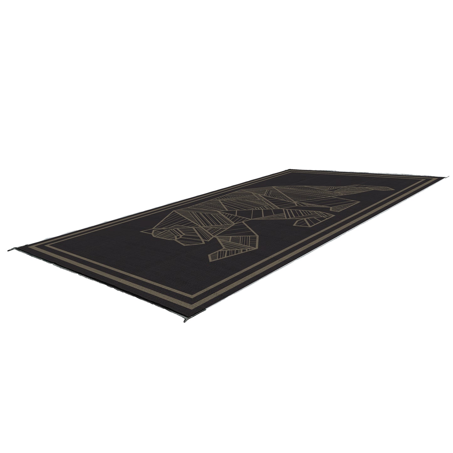 Kuma Bear Outdoor Rug 18x9 Black/Khaki