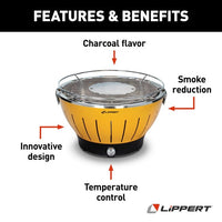 Barbecue portatif Lippert Odyssey au charbon pour camping et plein air