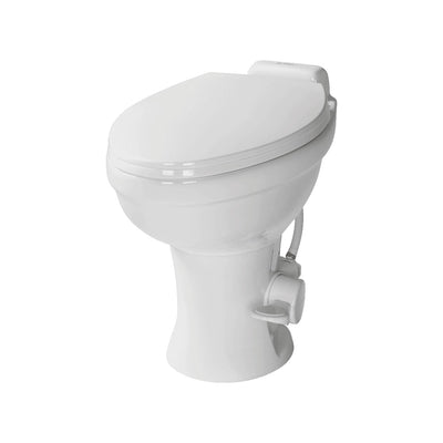 Toilette Lippert Flow Max blanche en céramique pour VR et bateau – siège allongé 18 po