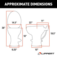 Lippert Flow Max™ RV Toilet - Elongated Bowl
