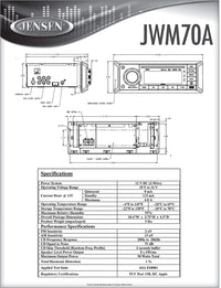 JENSEN JWM70A SLIMLINE AM/FM/MP3/USB/AUX/BT