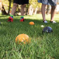 Jeu de Bocce Kuma (Pétanque) - 8 Boules Composite Poly-Résine avec Sac de Transport, Gris/Orange