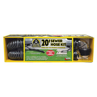Tuyau d'égout Silverback RV de 20 pieds avec raccord rotatif et adaptateur universel - Polypropylène UV, flexible et durable