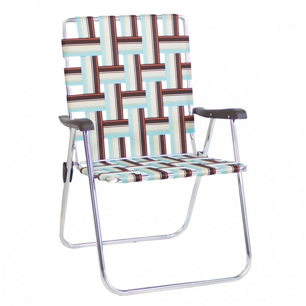 Chaise pliante Kuma "Vintage" - Sarcelle / Marron