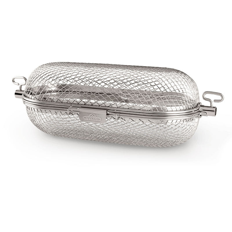 Napoleon Rotisserie Basket – Healthy Cooking for Chicken Wings, Fries, and Vegetables – Fits Most Grill Rotisserie Spits