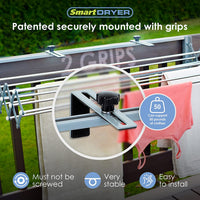 Séchoir à Linge Télescopique Smart Dryer en Acier Inoxydable – Montage sur Échelle, Pliable et Résistant aux Intempéries