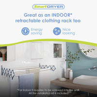 Séchoir à Linge Télescopique Smart Dryer en Acier Inoxydable – Montage sur Échelle, Pliable et Résistant aux Intempéries